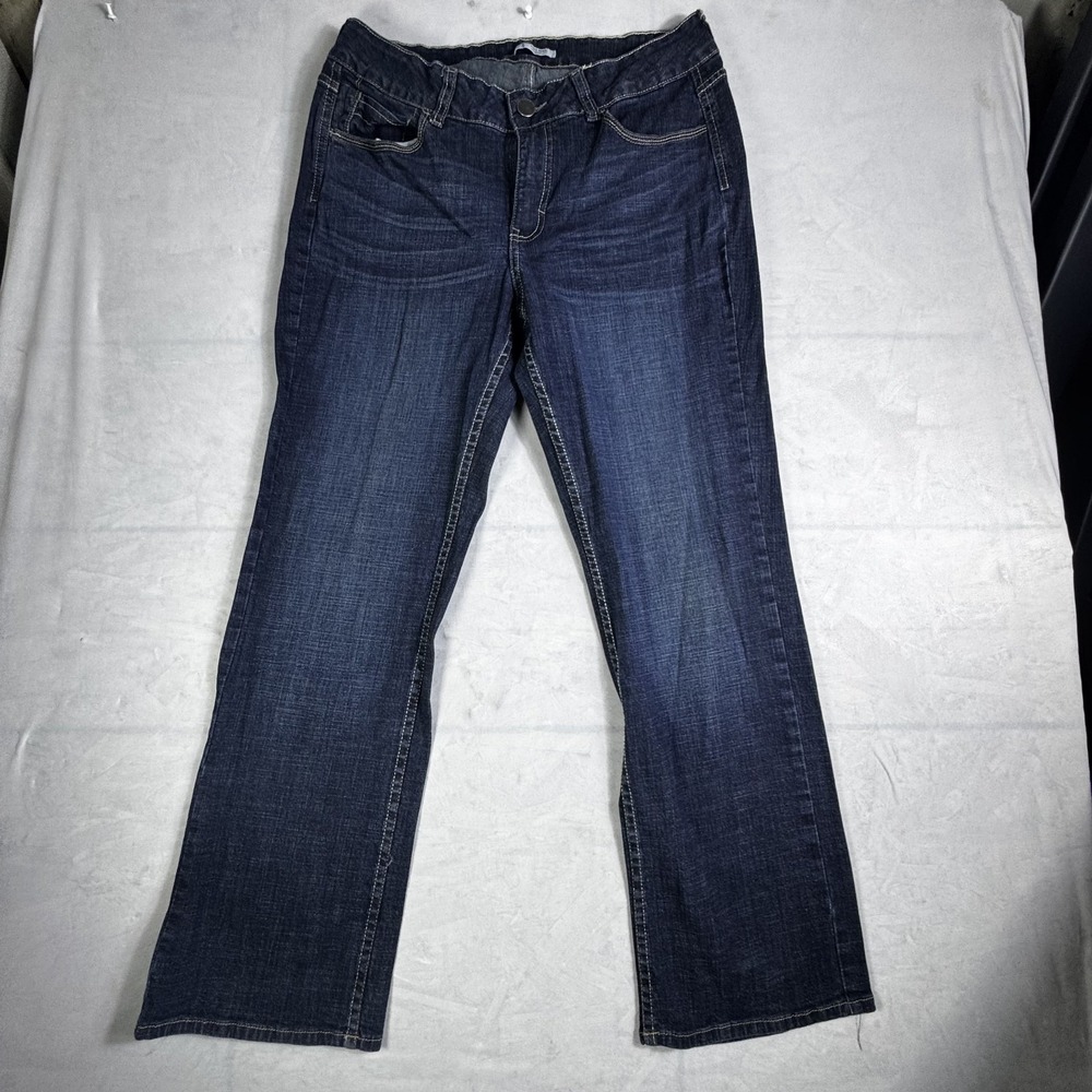 Rider By Lee Mid Rise Straight Leg Jeans Womens Blue Denim Whisker 5-Pocket 12P